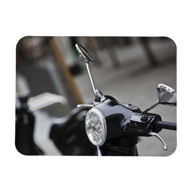 Madrid, svart Vespa scooter Magnet (Horisontell)