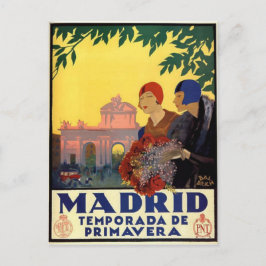 Madrid Temporada de Primavera - Vintage Art Poster Vykort