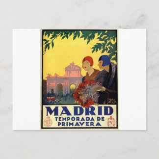Madrid Temporada de Primavera - Vintage Art Poster Vykort