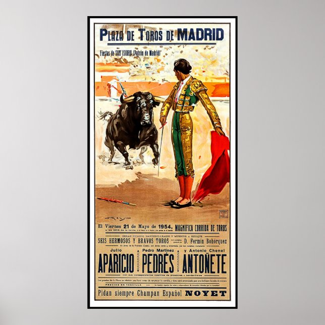 Madrid, Tjurfäktningsarena, Spanien, tjurfäktning Poster (Framsidan)