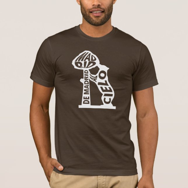 Madrid to Heaven Typographic - Bear and Tree T Shirt (Framsida)