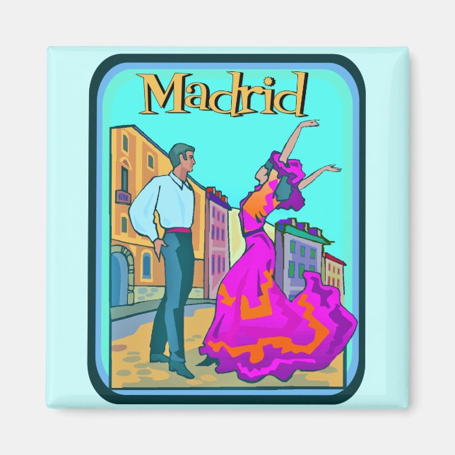 Madrid Travel Poster Magnet (Framsidan)