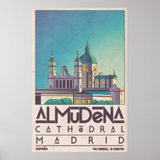 Madrid Väggkonst Almudena Katedral Silhuett