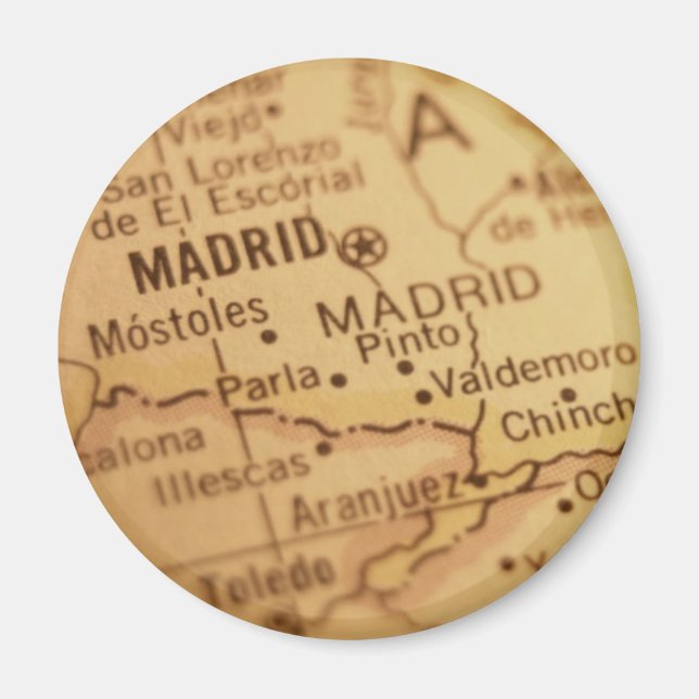 Madrid Vintage Karta Magnet (Framsidan)
