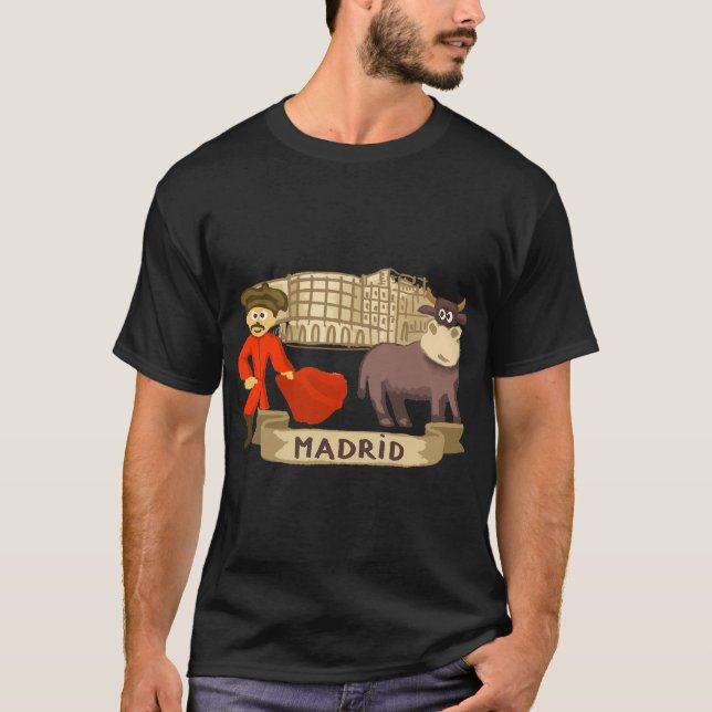 Madridbullutfästen Bull Bull Spanien T Shirt (Framsida)