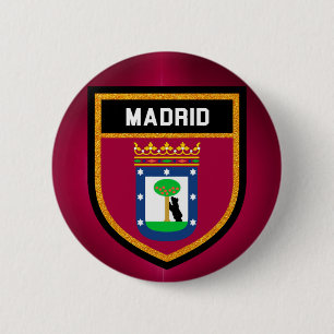Madrids Flagga Knapp