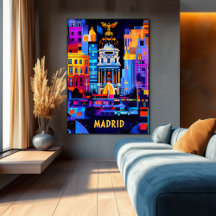 Madrids geometriska natt - Vibrant Urban Bold