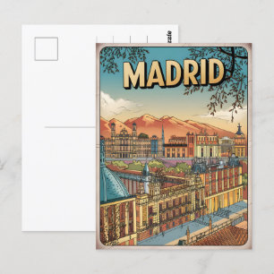 Madrids kommun, vintage resor, souvenirer, gåvor vykort