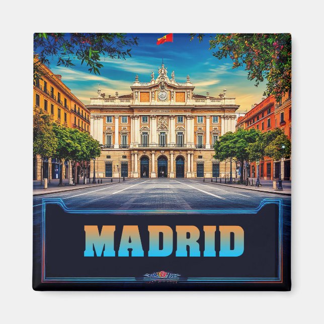 🧲 Madrids Skyline Semester Minne Spanien 🌇 Magnet (Framsidan)
