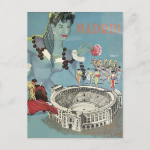 Madrids, Spaniens Vintage resor vykort