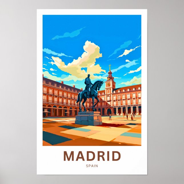 Madrids spansk reseutskrift poster (Framsidan)