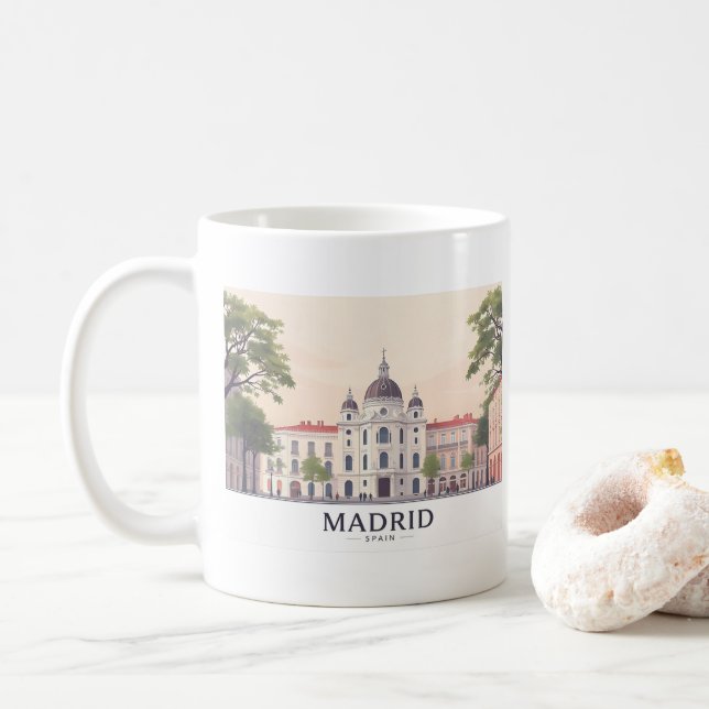 Madrids spanska Royal Palace Pastel Travel Design Kaffemugg (Med munk)