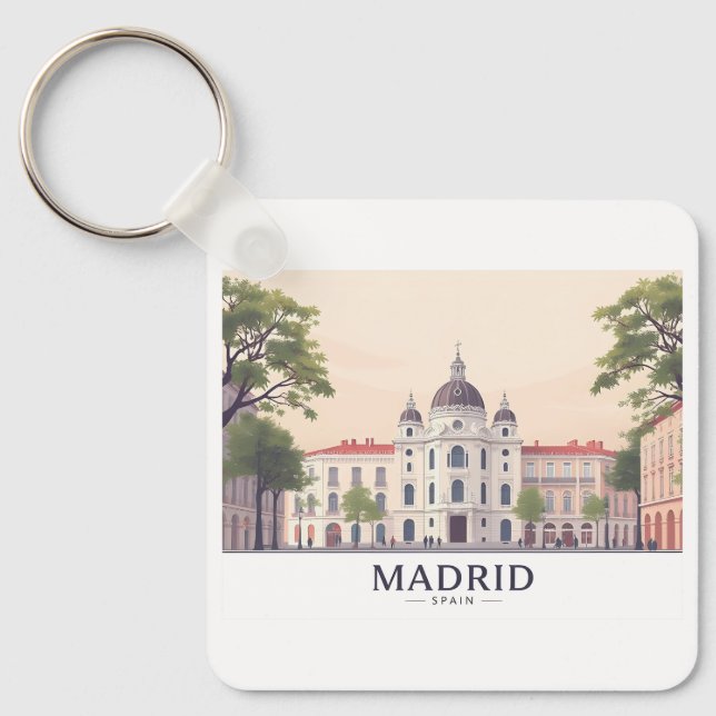 Madrids spanska Royal Palace Pastel Travel Design Nyckelring (Framsida)