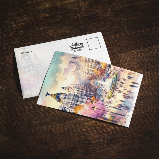 Madrids spanska vattenfärgsvykort inbjudningar (Skapare uppladdad)