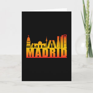 Madrids stad Cityscape Skyline Funny Gift Kort