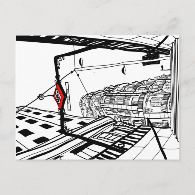 Madrids tunnelbana Gran Vía Vykort (Framsida)