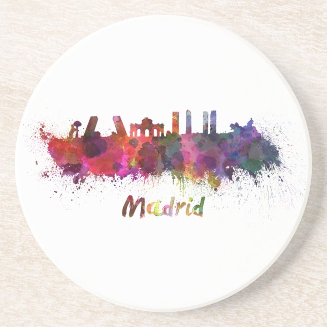 Madridskylin i vattenfärg underlägg (Framsidan)