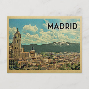 Madridvykort Spanien Vintage resor Vykort