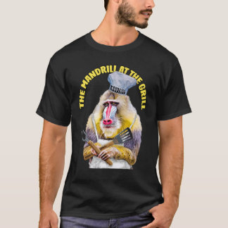 Madrill vid grillen, ett ennyckelgrillar t shirt