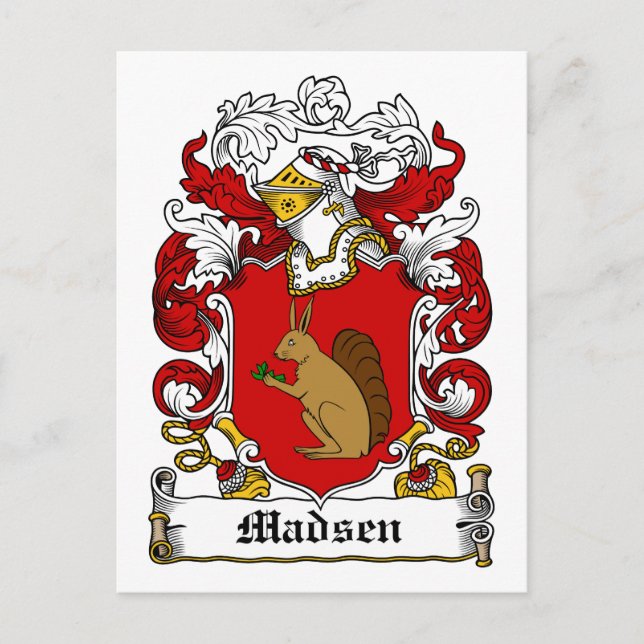 Madsen Family Crest Vykort (Framsida)
