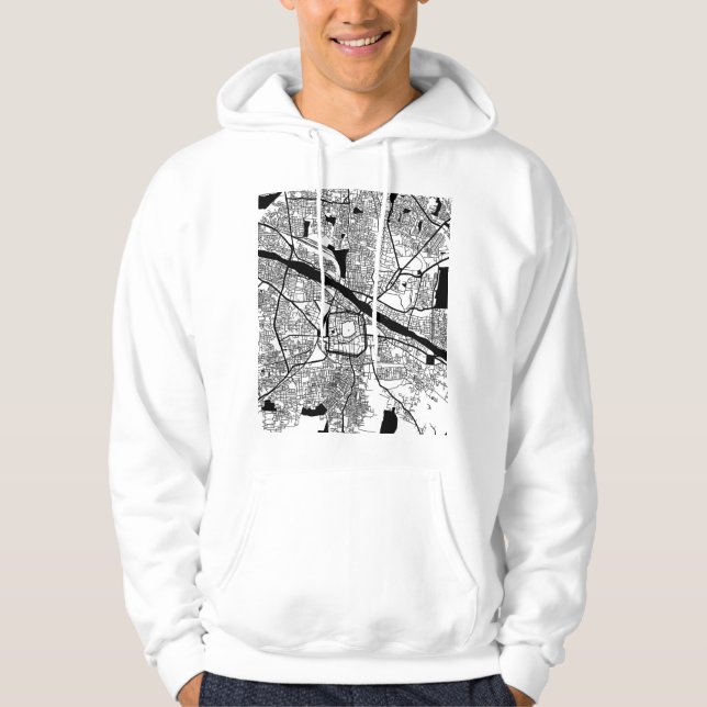 Madurai Tamil Nadu Stadskarta Hoodie (Framsida)