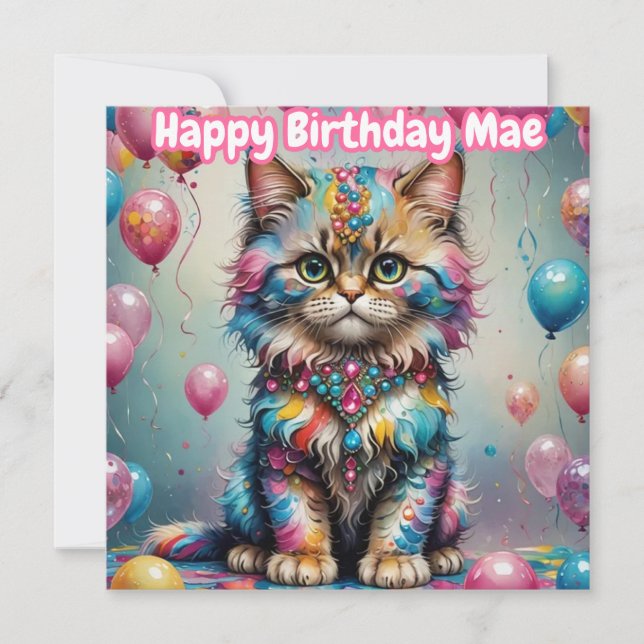MAE ~ Birthday Card ~ Rosa Blue ~ (Framsida)