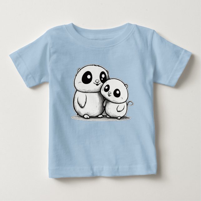 Mãe e bebê de Toupeira fofos T Shirt (Framsida)