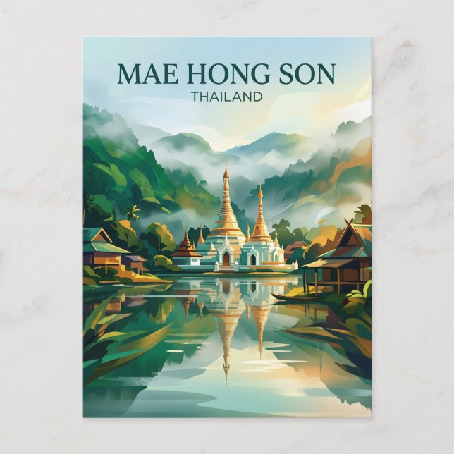 Mae Hong Son Thailand Vykort (Framsida)