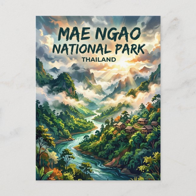 Mae Ngao nationalpark Thailand Vykort (Framsida)