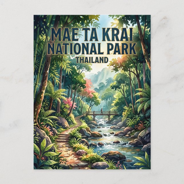 Mae Ta Krai nationalpark Thailand Vykort (Framsida)