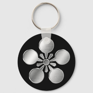 Maeda Klan Kamon Silver Chrome Nyckelring