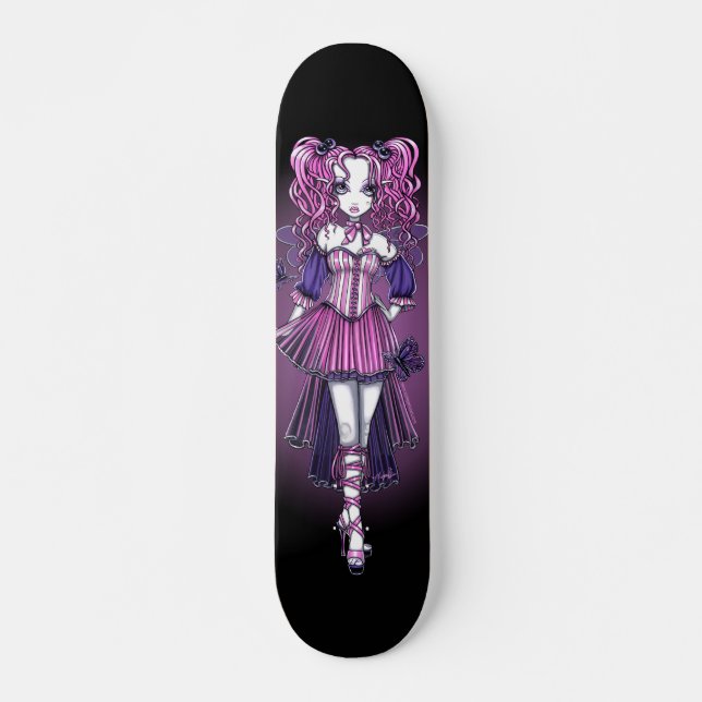"Maegan" Gothic Rosa Couture Fairy Skateboard (Framsida)