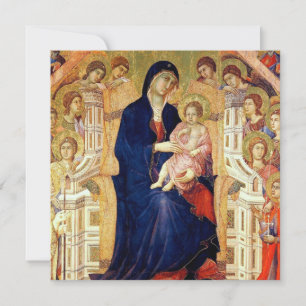 Maestà, detaljer om Madonna och Child på tron