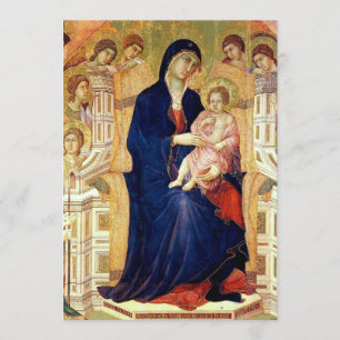 Maestà, detaljer om Madonna och Child på tron Inbjudningar