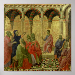 Maesta: Kristus bland doktorerna, 1308-11 Poster