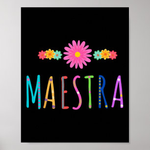 Maestra Cinco De Mayo Spansk Mexikansk Lärare Bak Poster