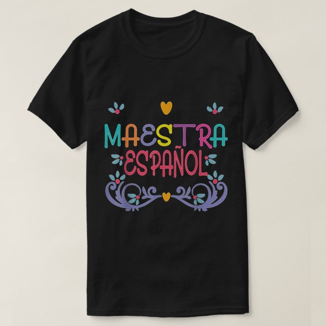 Maestra De Espanol Playera Cute Spain Lärare T Shirt (Design framsida)