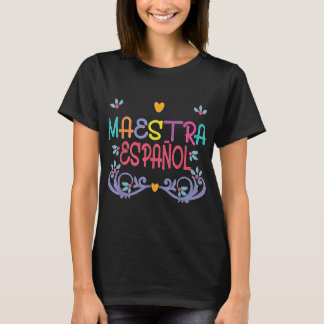 Maestra De Espanol Playera Cute Spanish Teacher  T Shirt