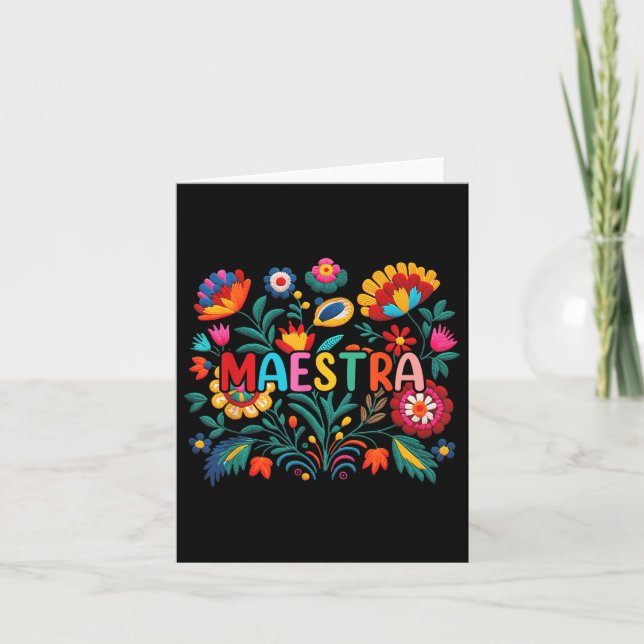 Maestra Flowers spansk lärare Cinco De Mayo Funn Kort (Framsida)