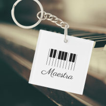 Maestra Piano Music Teacher Tangentbord med Namn