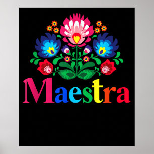 Maestra Proud Spain Teacher Bilingual Teacher Poster