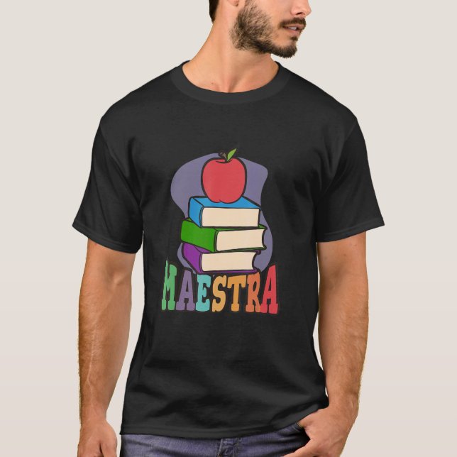 Maestra  Proud Spanish Teacher T Shirt (Framsida)