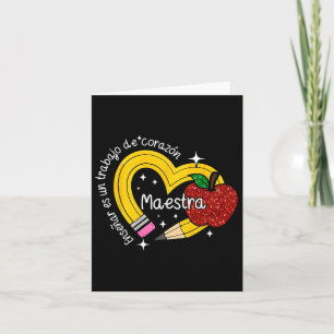 Maestra Spanska läraren Back to school första dage Kort