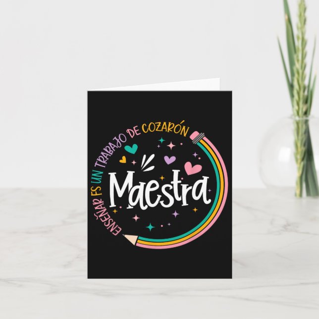 Maestra Spanska läraren Back to school första dage Kort (Framsida)