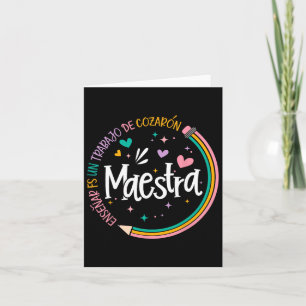 Maestra Spanska läraren Back to school första dage Kort