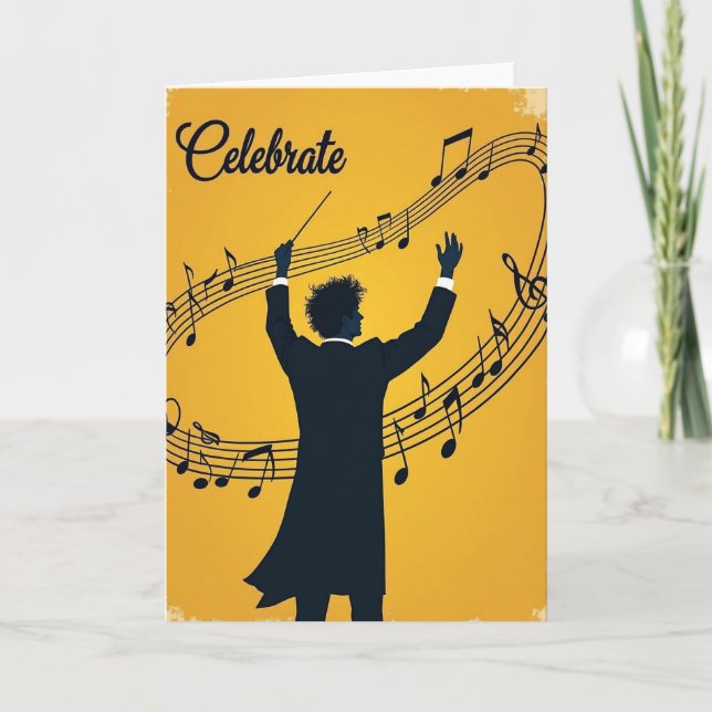 Maestro Musik Födelsedagskort Kort (Framsida)