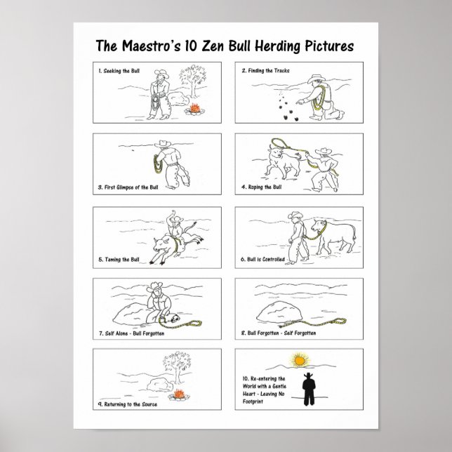 Maestro's 10 Zen Bullherding Bilder Poster (Framsidan)