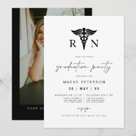 MAEVE Black and White Medical RN Nurse Studenten Inbjudningar