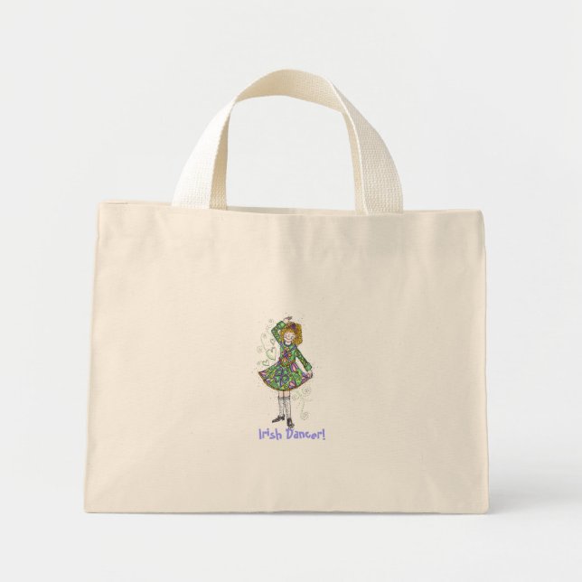 Maeve Irish Dancer Tote i Blue Rand! Mini Tygkasse (Framsidan)