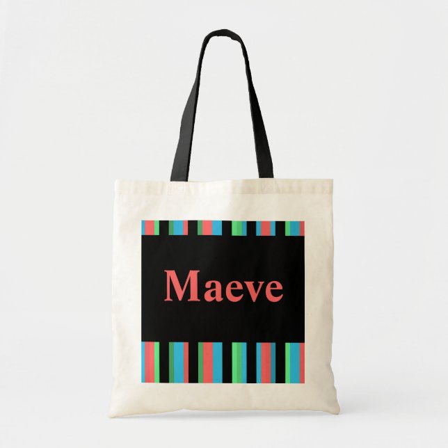 Maeve Söt Stripe Tote Bag Tygkasse (Framsidan)